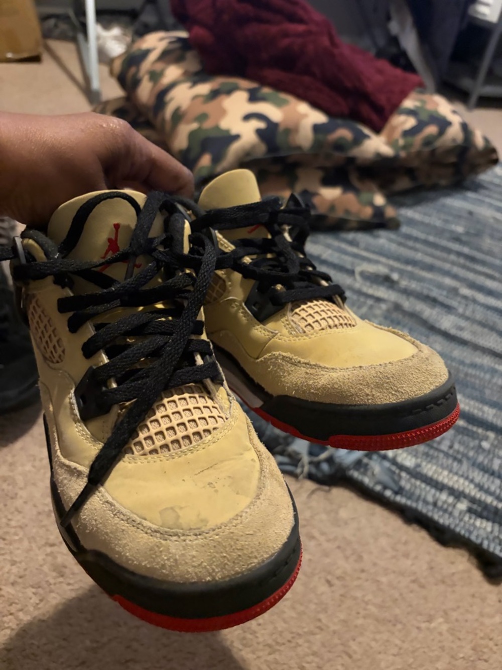 Jordan Kids Tan and Red Sneakers